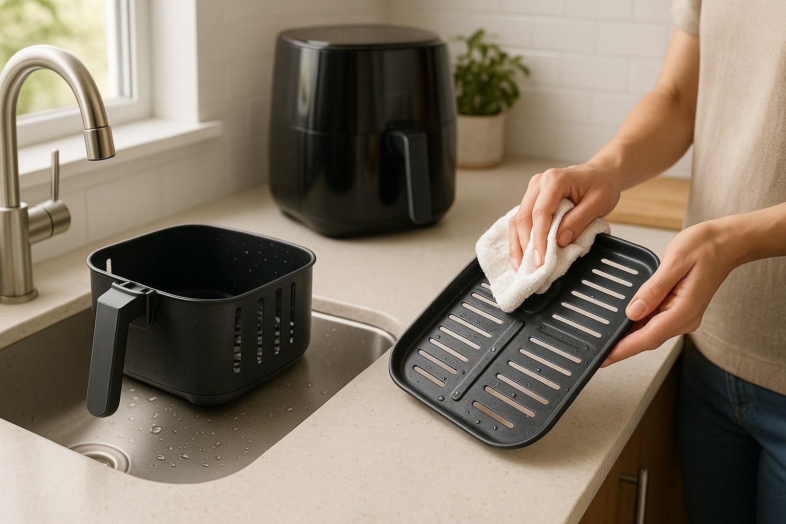 Nuimamos karšto oro gruzdintuvės dalys ir lengvas valymas virtuvėje